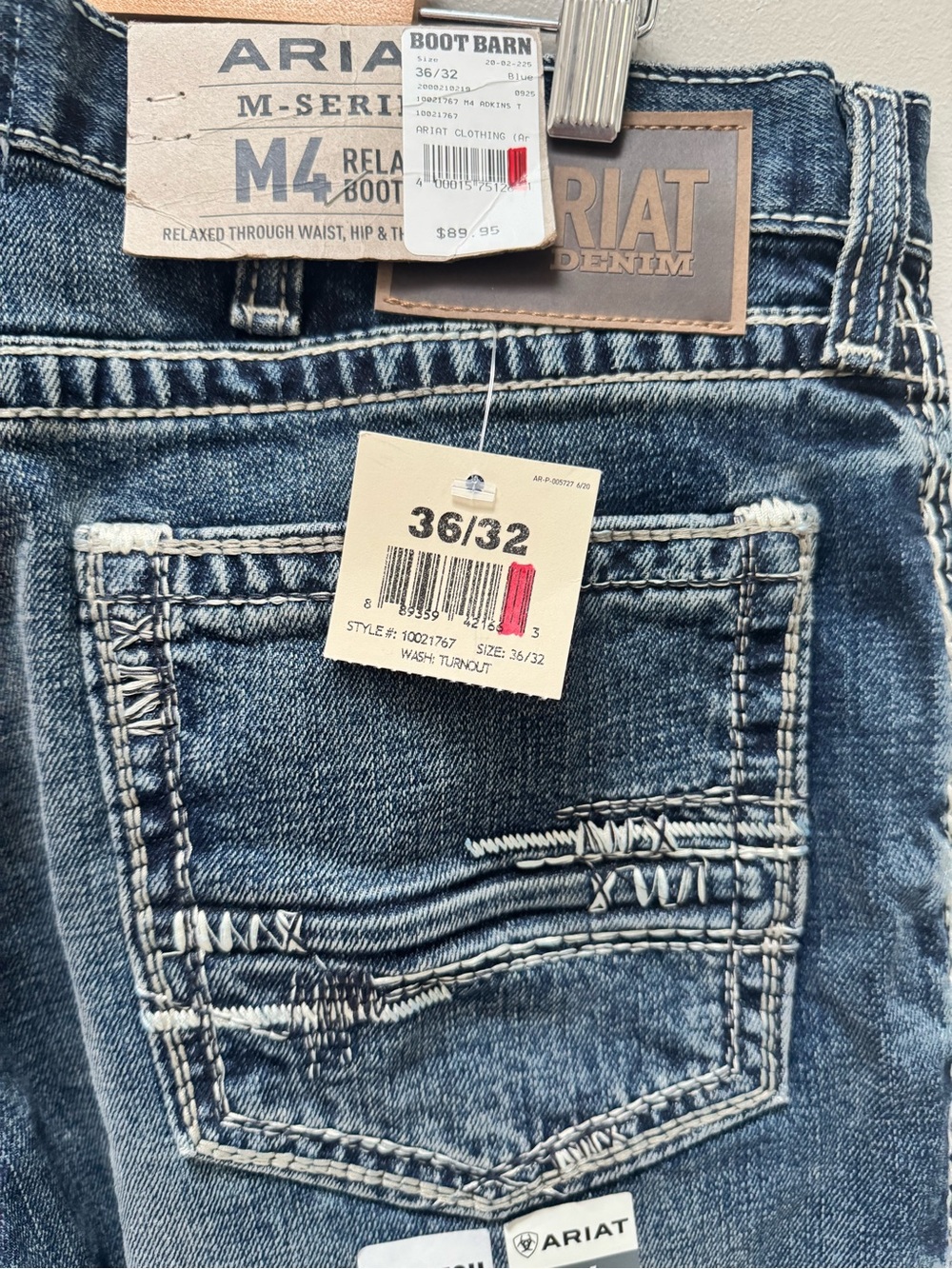 NWT! Ariat M4 Relaxed Bootcut Mens Jeans Size 36x32 Medium Wash Work - Picture 6 of 6
